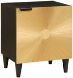 vidaXL Nachtkastje Zwart en Goud 40 x 33 x 46 cm Bewerkt hout