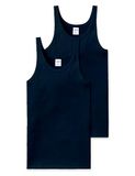 Schiesser 2Pack Onderhemd Heren Onderhemd - Maat XL - Blauw - Katoen