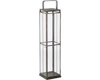 3198 Kaarshouder 16 x 16 x 74 cm Kristal Gouden Metaal