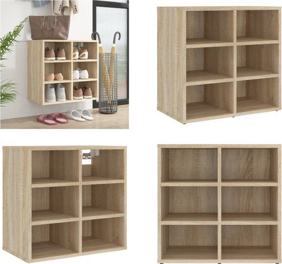vidaXL Schoenenkast - 52,5x30x50 cm - Sonoma Eiken - Hout