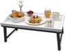 Merkloos Relaxdays Bedtafel inklapbaar - bamboe - wit-grijs