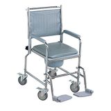 NRS Healthcare M66119 toiletstoel op wielen met gevoerde zitting en rugleuning - in hoogte verstelbaar