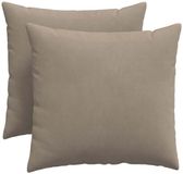 vidaXL - Zitkussens - 2 stuks - Stof - Taupe - 50 x 50 cm