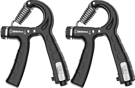 Handtrainer Set - Grip Trainer voor Fitness - Verstelbare Handknijper - Knijphalter Gripper - Onderarm Trainer Set - Armtrainer - Vingertrainer met Teller - 2 Stuks