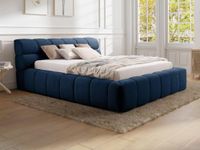 Vente-unique Bed met opbergruimte stof nachtblauw 180 x 200 cm