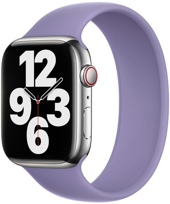 Apple Siliconen solobandje voor de Apple Watch | 44/45/46/49 mm - Maat 8 - English Lavender
