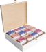 Creative Deco Grote Houten Thee-Doos Opslag Wit | 12 Vakken | 29 x 25 x 7,5 cm