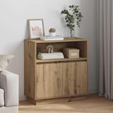 vidaXL LED Dressoir Artisan Eiken 71 x 34,5 x 75 cm Bewerkt Hout