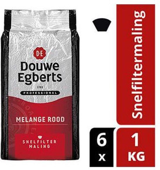Douwe Egberts Melange Rood Snelfilter - 6 x 1000g