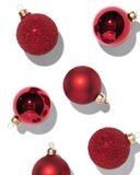 HEMA Boules de Noël en verre rouges - 6 pièces