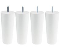 MARGOT Cottage Conique Bedpoten, 4 stuks, hout, wit, hoogte 15 cm