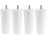 MARGOT Cottage Conique Bedpoten, 4 stuks, hout, wit, hoogte 15 cm