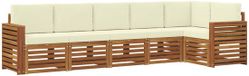 vidaXL - Canapé d'angle - 6 places - Naturel et crème - Polyester