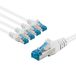goobay 5 stuks CAT 6A 66051 netwerkkabel S/FTP/CU afgeschermde patchkabel - PiMF LSZH/Cat 6a ethernetkabel - 10 Gbits - wit - 5 x 5 m
