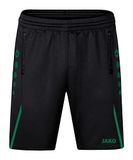 JAKO - Trainingsshort Uitdaging, Uniseks-Kind, Zwart/Sportgroen, 140