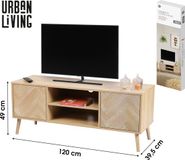 Urban Living "SHELBY" TV-meubel met 2 deuren en 2 planken, push-pull-systeem, 120x40x49 cm