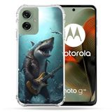 Cokitec Versterkte hoes voor Motorola G55 5G Muziek Rock Haai