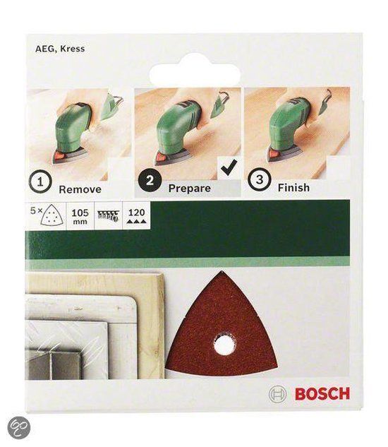 Bosch 5-delige schuurbladset voor deltaschuurmachines 105 mm - korrel 80