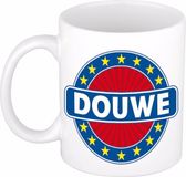 Bellatio Decorations - Douwe voornaam - koffiemok - beker - wit/blauw - 300 ml