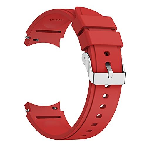 Systems Armband flexibel van siliconen 20 mm voor Samsung Galaxy Watch 4 smartwatch rood
