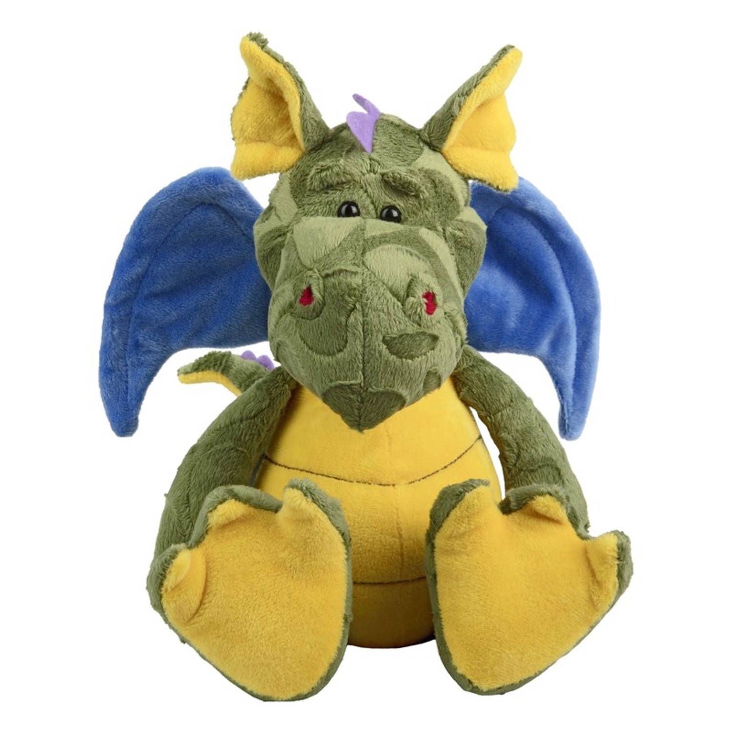 Pluche Draak blauwe vleugels - 34 cm - draken knuffeldier