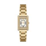 Emporio Armani Dames Horloge AR11659 Goudkleurig Staal Rechthoekig 22mm