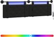 vidaXL Hangend hoofdbord Met LED-verlichting Zwart Kunstleer