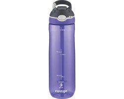 Contigo Ashland Autospout Waterfles met rietje | Grote BPA-vrije Drinkfles van 720ml | Sportfles | Lekvrije Drinkfles | Ideaal voor School, de Sportschool, Fiets, Hardlopen, Wandelen | Paars