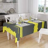 Bonamaison Tafelkleed, Anti-Mold, Sneldrogend, Waterdicht, 100% Polyester Tafellaken, Neon Geel, Rook, 140 x 160 Cm