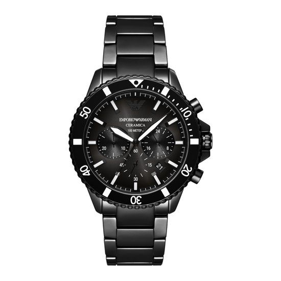 Emporio Armani Diver AR70010 Men's Watch - Ceramic - Black - 43 mm