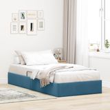 vidaXL Bedframe met opslag Donkerblauw 90 x 200 cm Fluweel