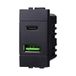 IXTRIMA Dubbele USB-lader met 2 poorten, 3,1 A USB-C + USB A, kleur zwart, compatibel met Bticino Living Light/International, 1 stuk