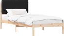 vidaXL Bedframe met gestoffeerd hoofdeinde, zwart, 90 x 190 cm