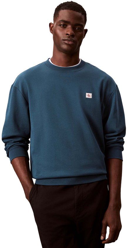 Calvin Klein Trui Ls 350 Terry Eu Whsl Lv04rc273g 2et Navy Teal Mannen Maat M