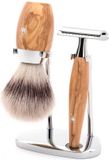 MÜHLE - Scheerset - Olijfhout - Safety Razor - Silvertip Fiber