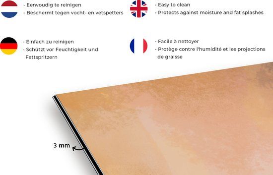 KitchenYeah Spatscherm keuken - Pastel - Verf - Abstract - Achterwand keuken - 120x80 cm - Aluminium