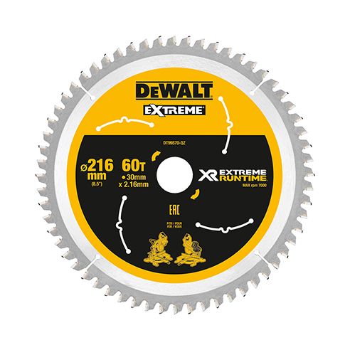 DeWalt XR FlexVolt Zaagblad 216mm x 30mm 60T - DT99570-QZ