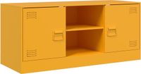 vidaXL meuble TV 99x39x44 cm acier moutarde