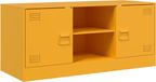 vidaXL meuble TV 99x39x44 cm acier moutarde