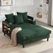 STILVORA Chaise Longue 129x170x70 Cm - Cordfluweel Groen