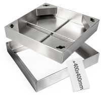 Plaque d'égout en acier inoxydable, 400x400x50 mm, invisible, carrossable, classe de charge A15