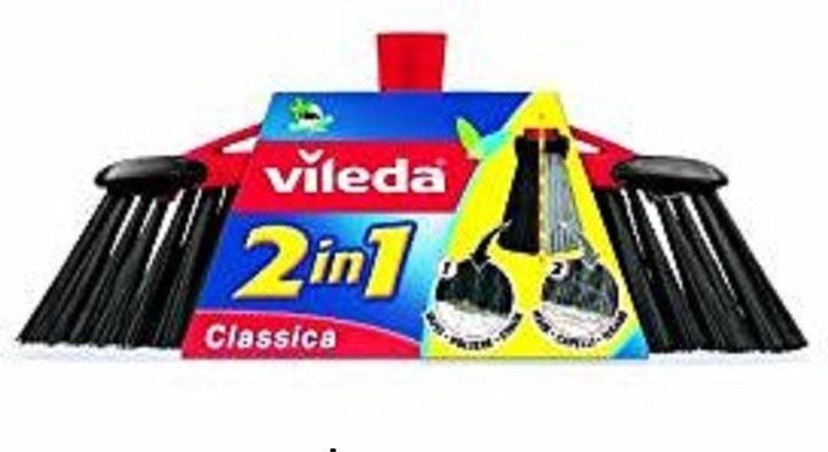 Vileda Scopa 2in1 Classica - Zwart, Grijs, Rood