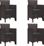 vidaXL Fauteuil de jardin set van 4 marron polypropylène