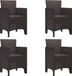 vidaXL Fauteuil de jardin set van 4 marron polypropylène