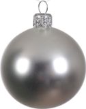 Decoris Glazen kerstbal mat 15 cm zilver