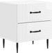vidaXL Table de chevet Blanc brillant 43 x 34,5 x 47,5 cm Bois d'ingénierie