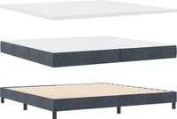 vidaXL Boxspringbed met hoofdeinde Donkergrijs 200 x 200 cm Fluweel