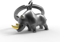 Metalmorphose Porte-clés Rhinocéros Métal 3D Noir