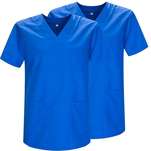 MISEMIYA - 2-Pack Unisex Healthcare Uniform - Royal Blue - Size S
