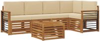 vidaXL - Buiten - bank - set - 6 - st - Natuurlijk - en - Beige - Polyester